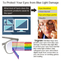 IAGROO Blue Light Blocking Reading Glasses Anti Blue Ray Screen Eyeglasses