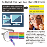 iagroo Blue Light Blocking Reading Glasses Anti Blue Ray Screen Eyeglasses for Women Men, Gray